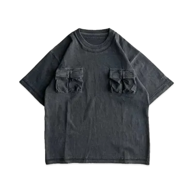 BALLSY.BROTHERS Pigmented military T-shirt "BLACK"