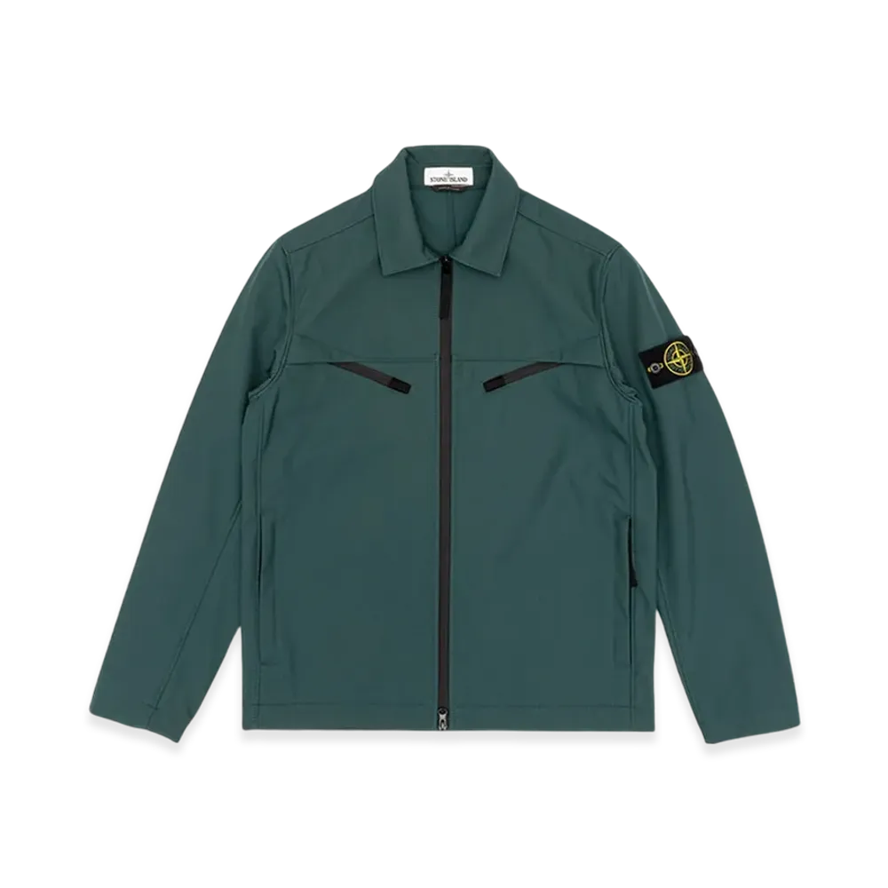 Stone Island 41027 Light Soft Shell-R E.DYE Technology Recycled Polyester Jacket - 23SS "Bottle Green"
