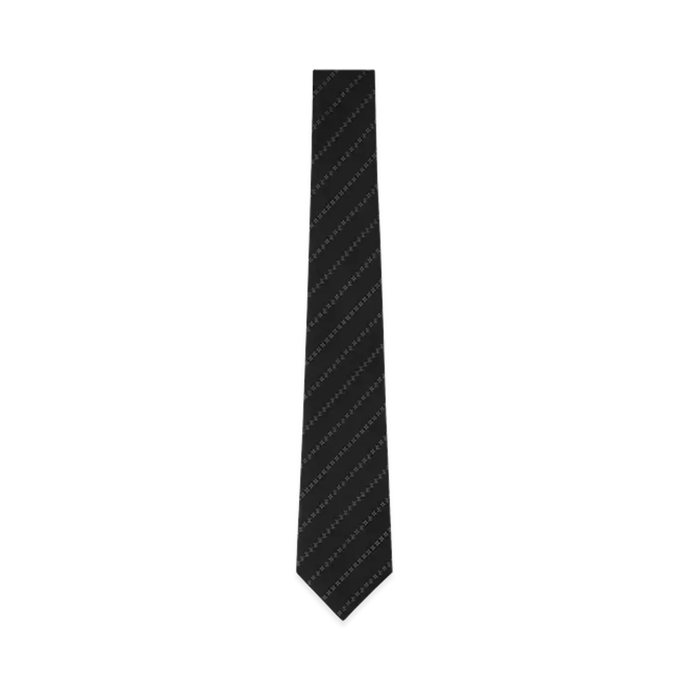 Louis Vuitton Tie Pinstripe Micro Flower "Noir"