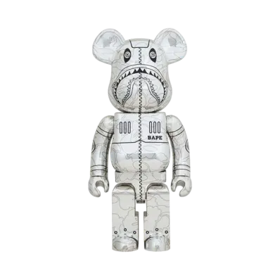 Bearbrick SORAYAMA × BAPE(R) CAMO SHARK 1000% SILVER