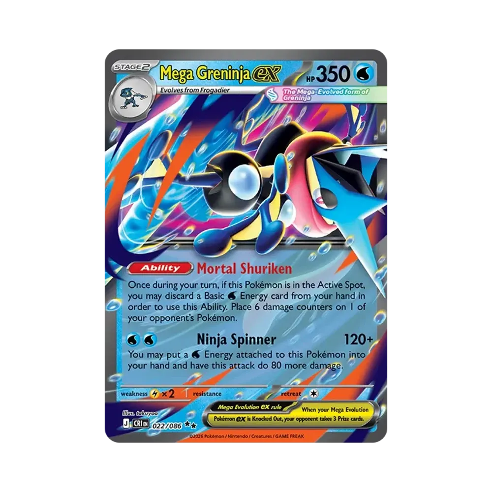 メガゲッコウガex RR [CRI EN 22/086]【英語版】(メガエボリューション「カオスライジング ディスプレイボックス」)
