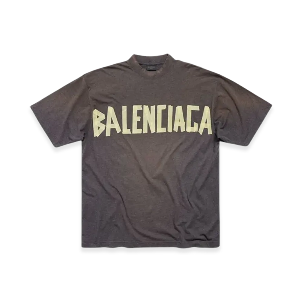 バレンシアガ テープ タイプ ミディアム フィット Tシャツ "ダーク グリーン" 739784TOVA98519