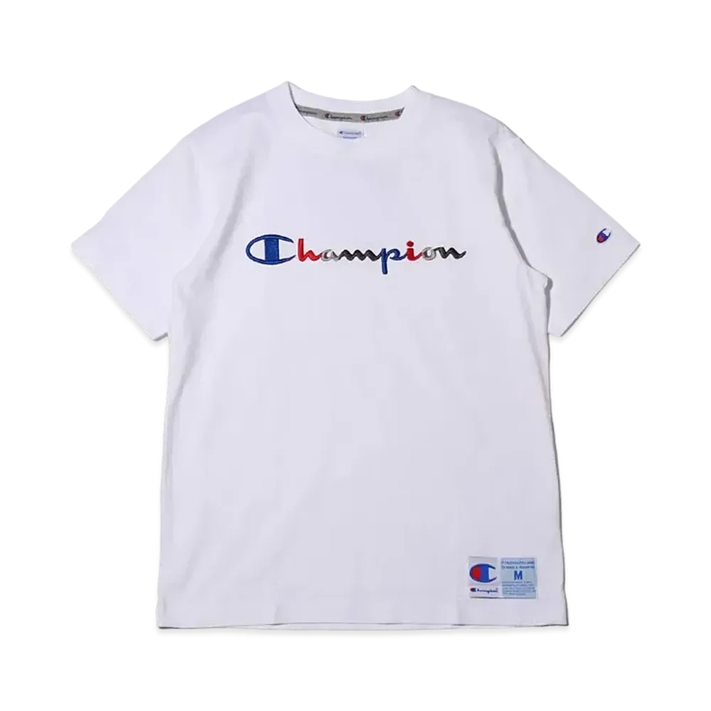 Champion Action Style Multicolor Logo Embroidery T-Shirt "White"