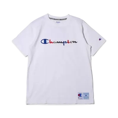 Champion Action Style Multicolor Logo Embroidery T-Shirt "White"