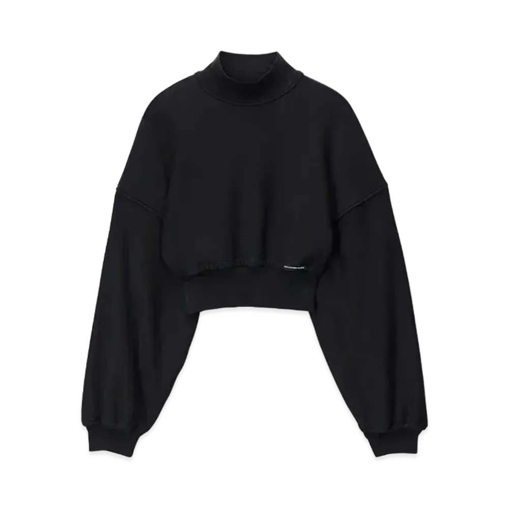 Alexander Wang Classic Terry Turtleneck Sweatshirt "Faded Black"