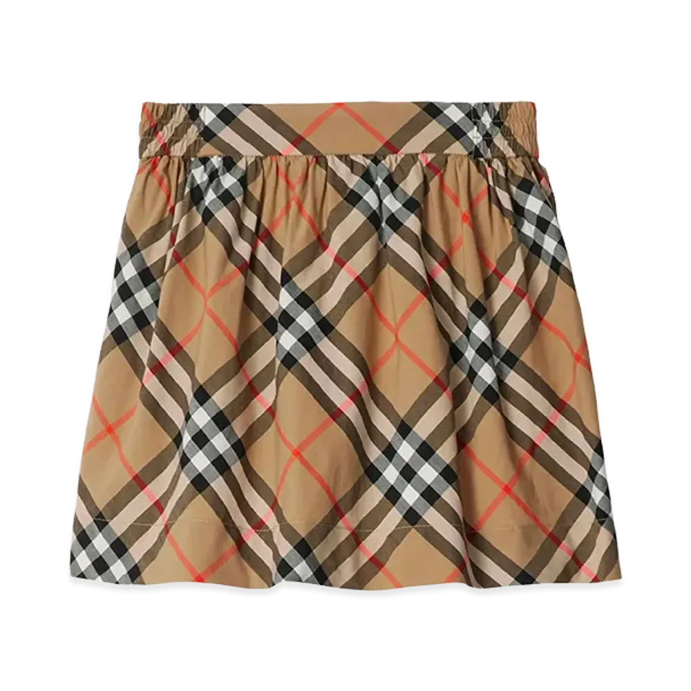 Burberry Kids KG3 Kelsey B Check Skirt "Sand"