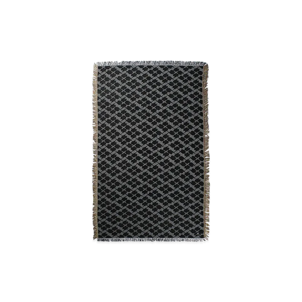 APHRODITEGANG GAKKIN x BUDSPOOL Kazahanabachi Jacquard Rug "Black"
