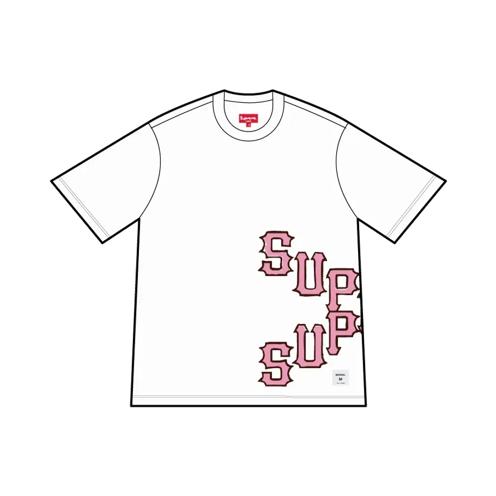 Supreme Cracked Spellout S/S Top "Washed White"