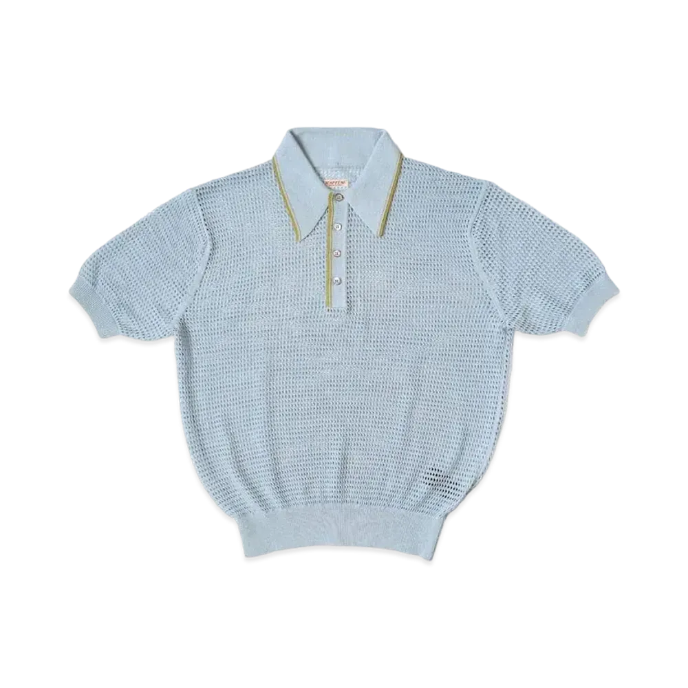KAPITAL 12G Mesh Knit Carol Polo "Sax"