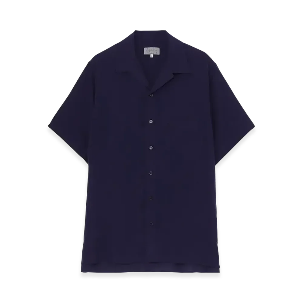 Yohji Yamamoto POUR HOMME Cellulose Lawn Open Collar Half Sleeve Shirt "Purple"