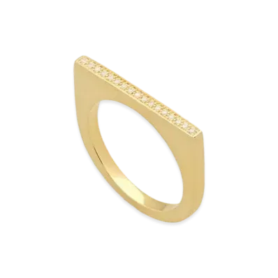 TOMWOOD Sleek Ring Top Diamonds "Gold"
