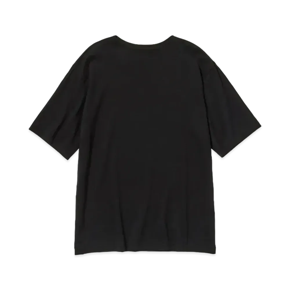 AURALEE Luster Plaiting Narrow Boat Neck Tee "Black"