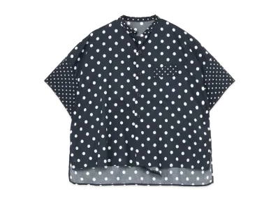 Yohji Yamamoto Y's 60S LAWN CLOTH DOT PRINT BOX SHIRT "Navy"