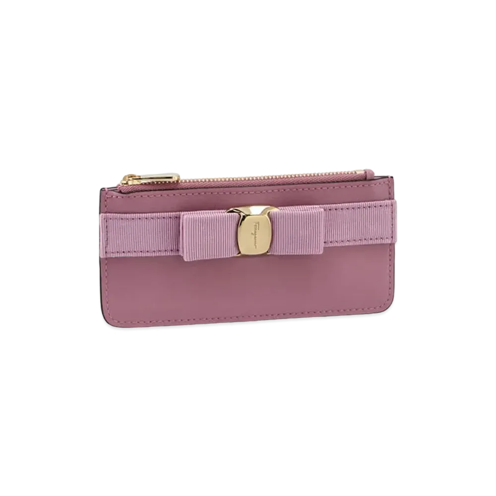 Salvatore Ferragamo Vara Bow Credit Card Holder "Pink"