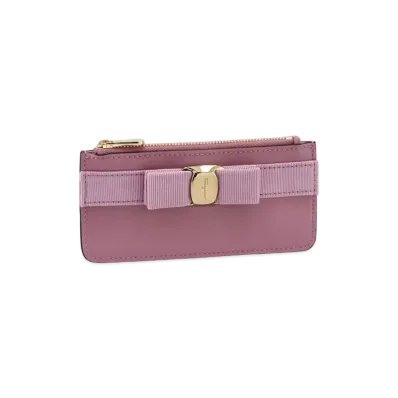 Salvatore Ferragamo Vara Bow Credit Card Holder "Pink"