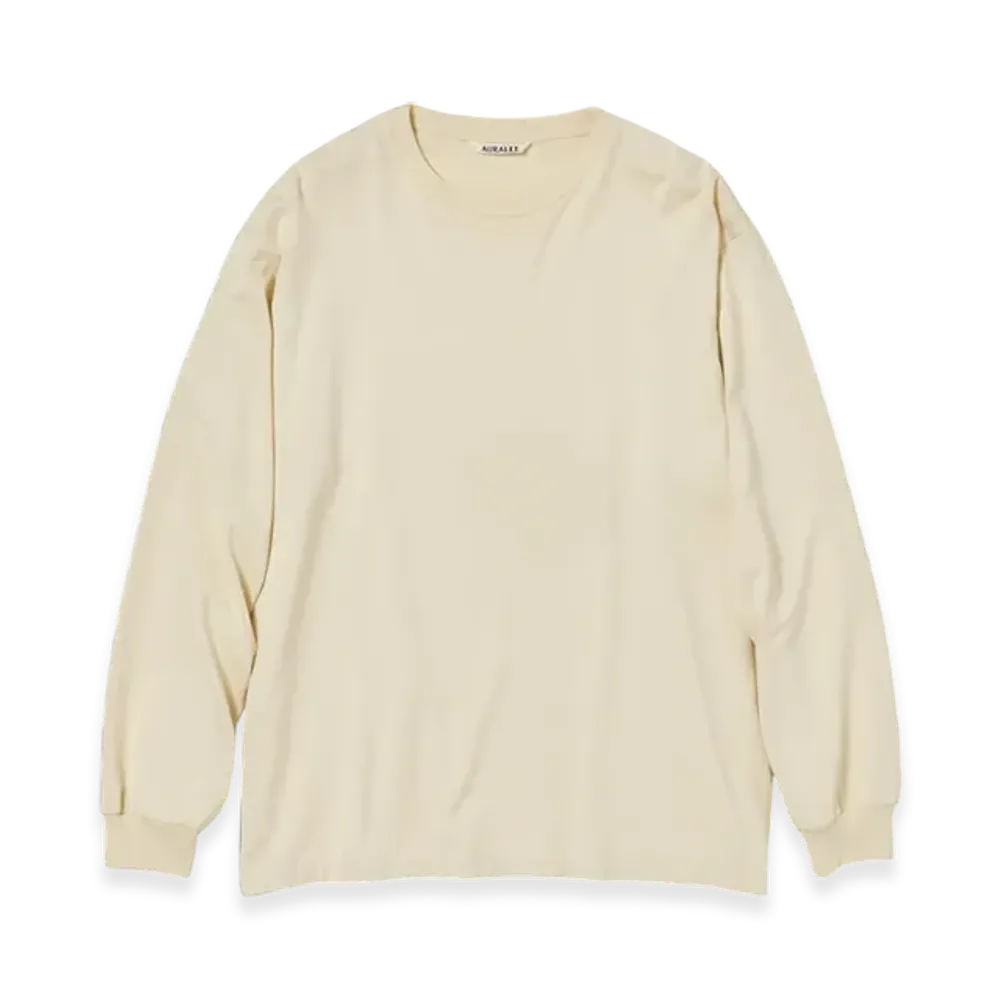 AURALEE Luster Plaiting L/S T-Shirt "Ivory"