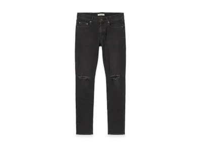 Saint Laurent Knee Distressed Skinny Jeans "Black"