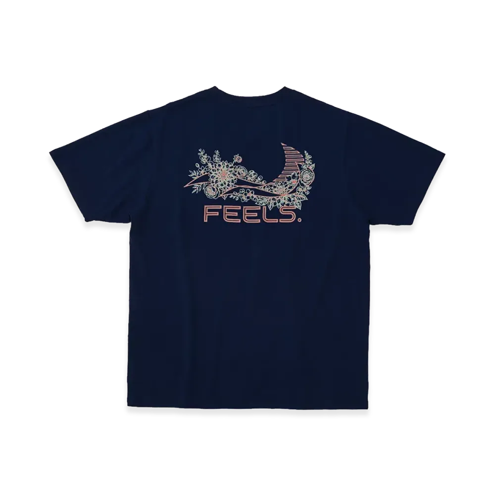 FEELS. Flower Logo Print T-Shirt "Navy"