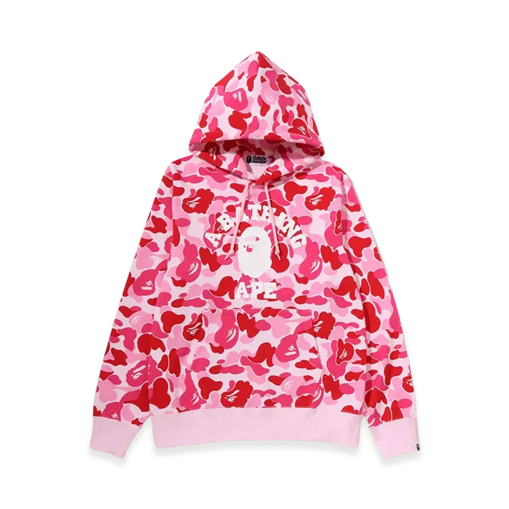 A BATHING APE ABC Camo College Pullover Hoodie "Pink"