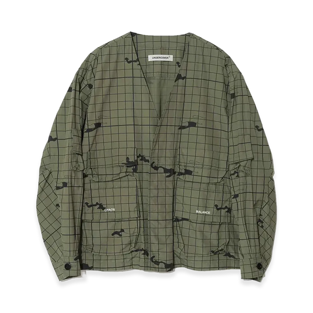 UNDERCOVER Cotton All-over Pattern Cargo Blouson "Gray Khaki Base"