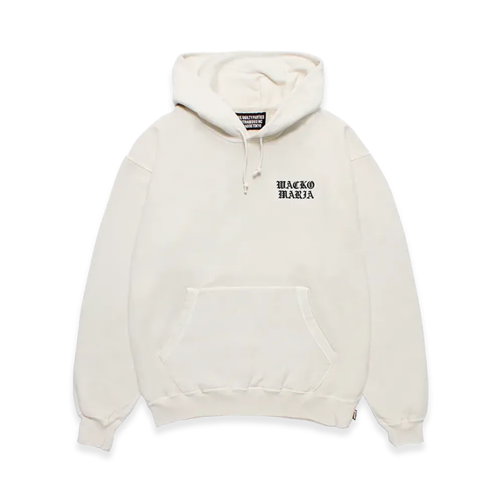 WACKO MARIA Washed Heavy Weight Hooded Sweat Shirt "Ivory"