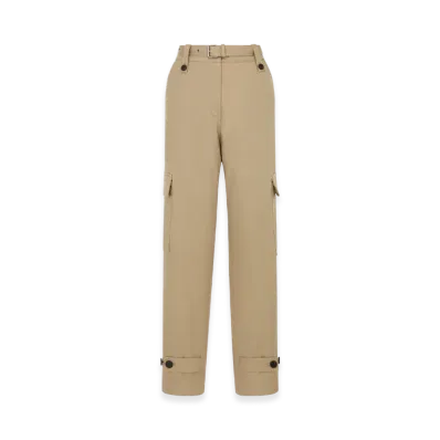 Dior Women's Belted Cargo Pants Gabardine "Beige"
