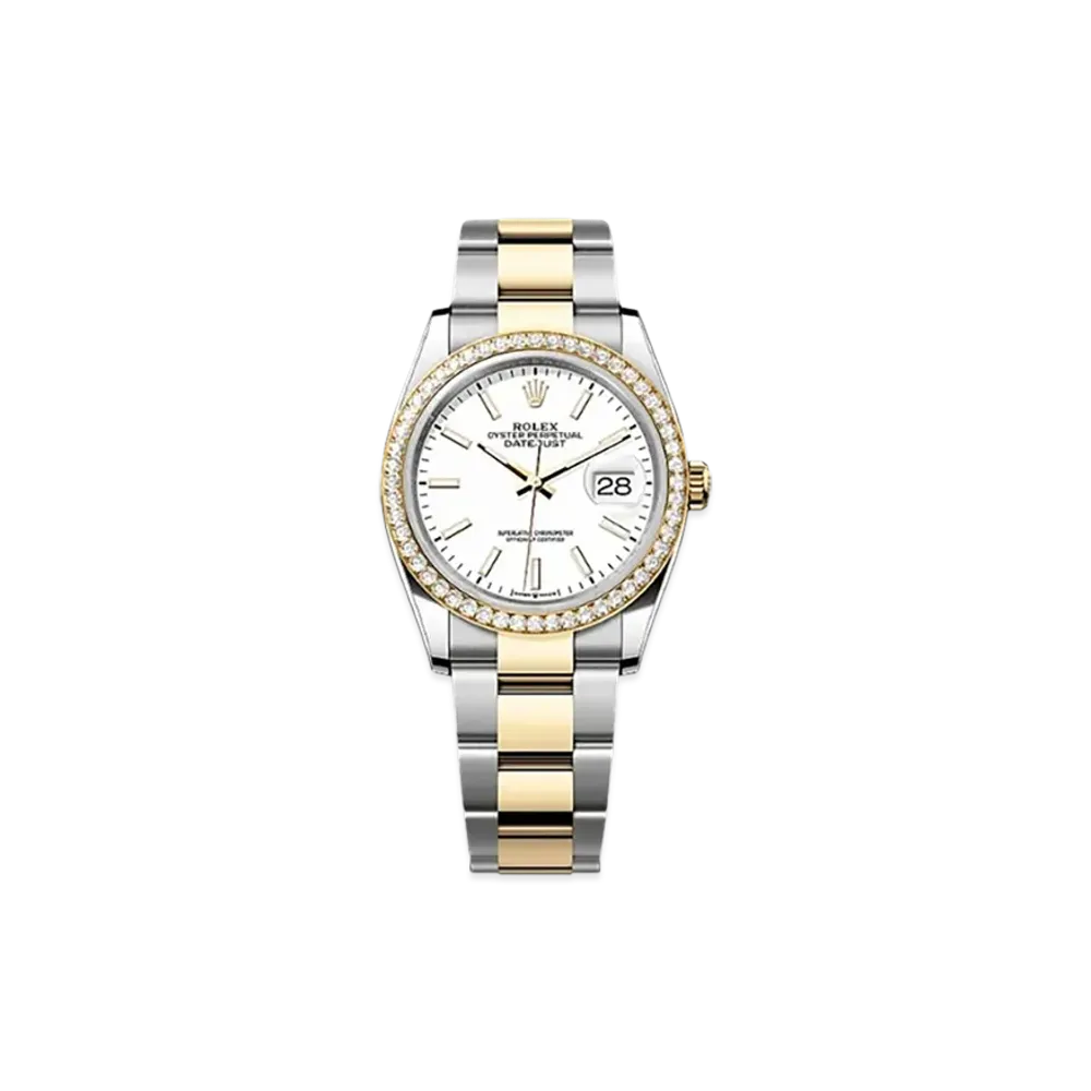 ROLEX Datejust 36mm Oystersteel & Yellow Gold Diamond 126283RBR "White"