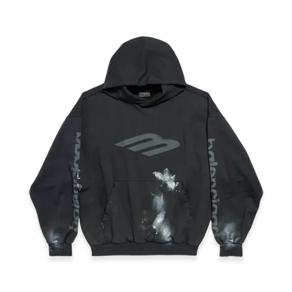 BALENCIAGA 3B Stencil Hoodie Medium Fit "Black"