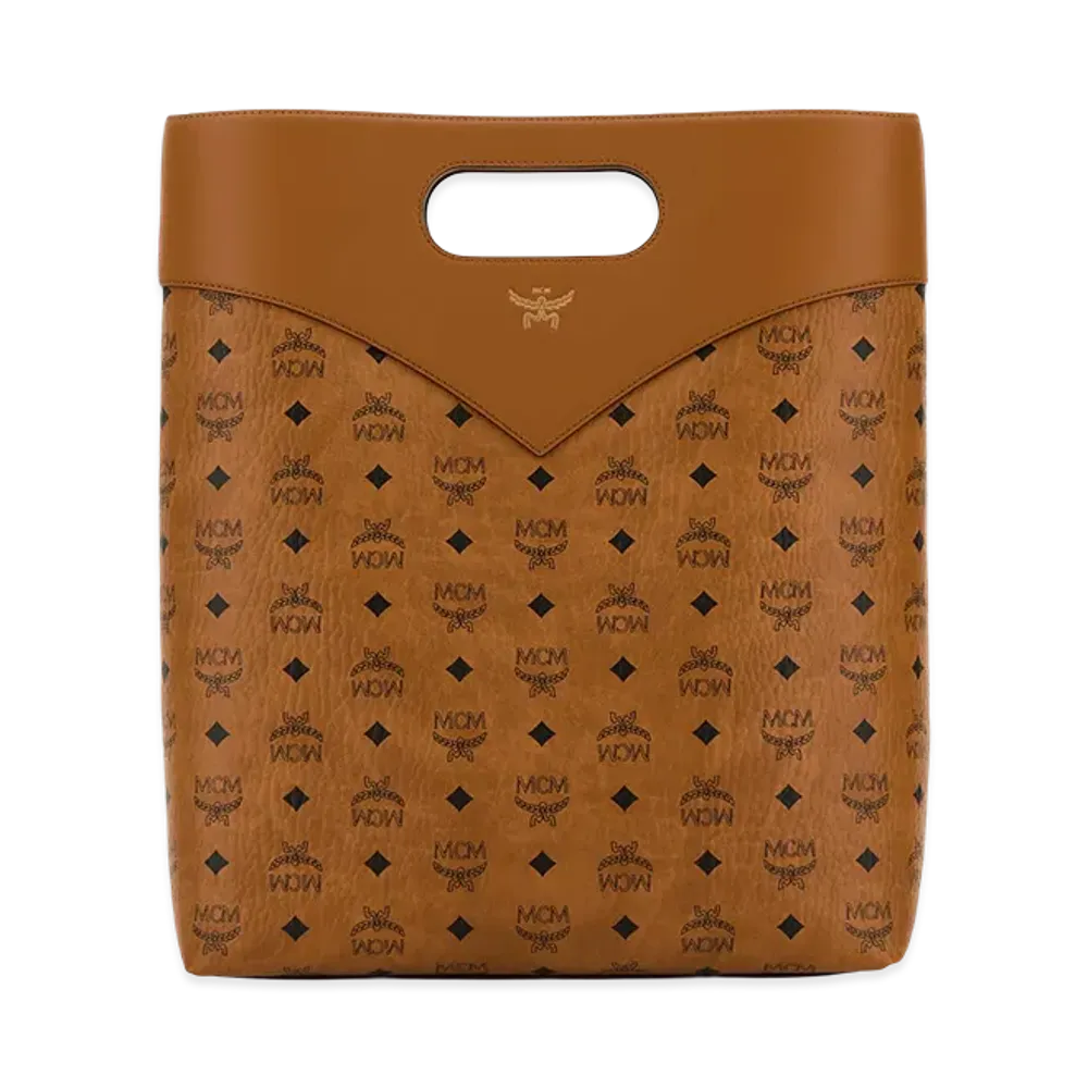 MCM Printed Canvas Shopping Bag "Brown"