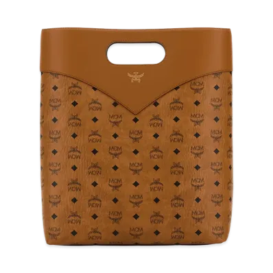 MCM Printed Canvas Shopping Bag "Brown"