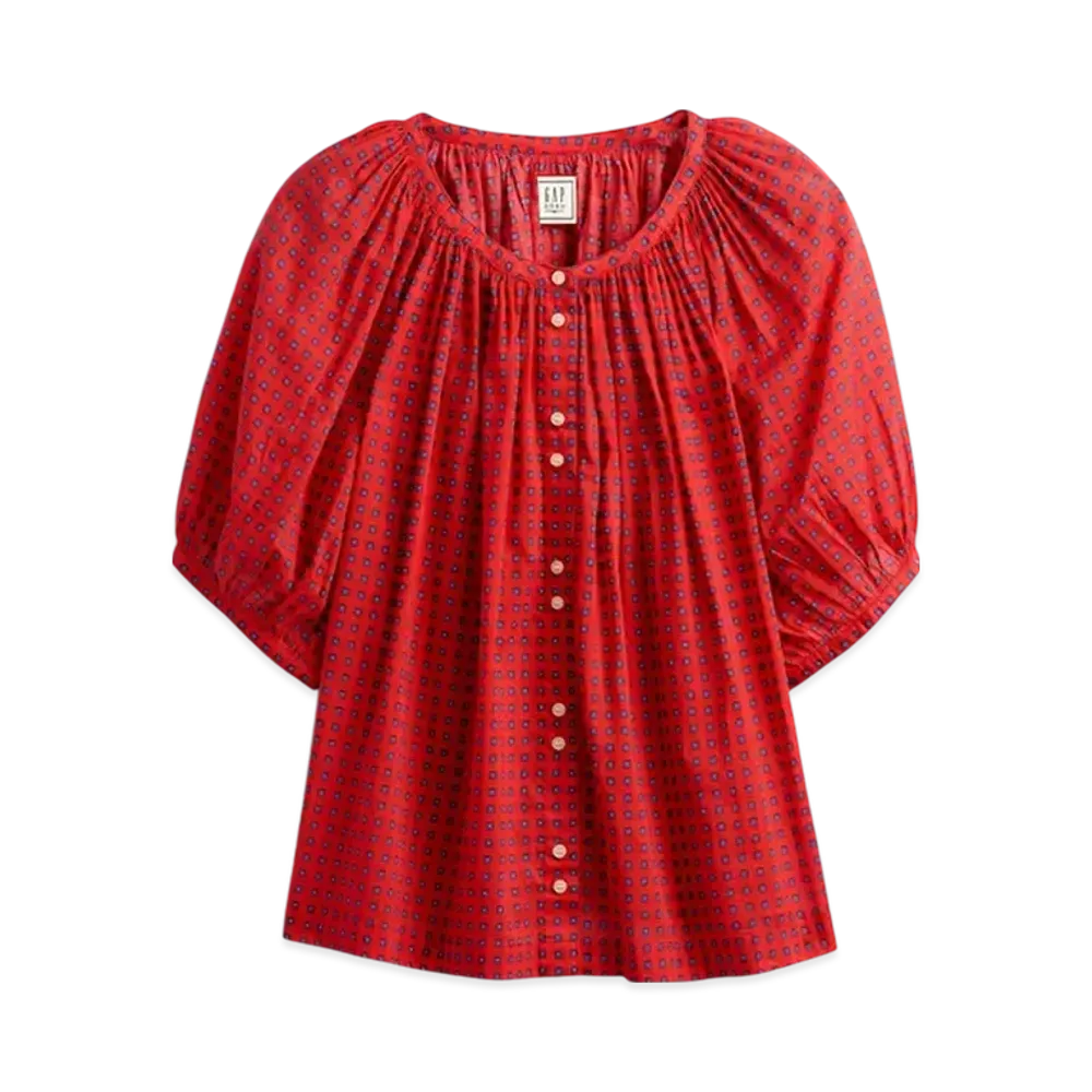 GAP x DOEN Gingham Check Tops "Vermilion Red"