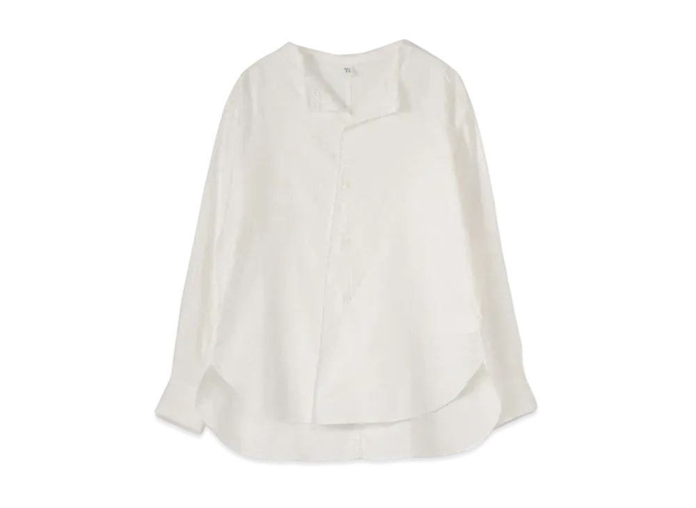 Yohji Yamamoto Y's C/ THIN TWILL CUTTING OUT COLLAR BLOUSE "White"