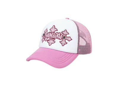 SUPPLIER x 9090 Cross Leather Patch Mesh Cap "Pink"