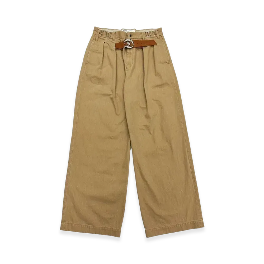 DAIRIKU D Buckle Super Wide Chino Pants "Beige"