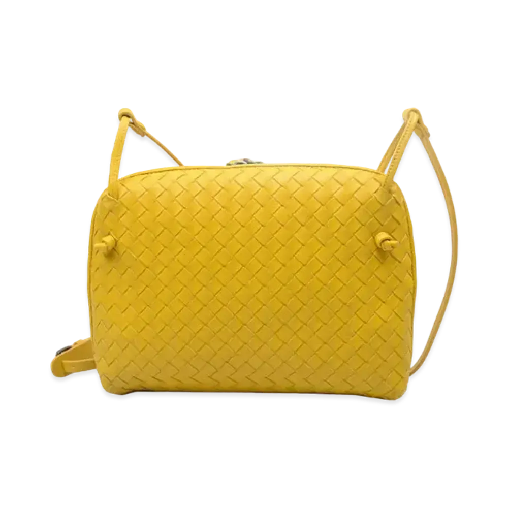 Bottega Veneta Lambskin Crossbody Bag "Yellow"