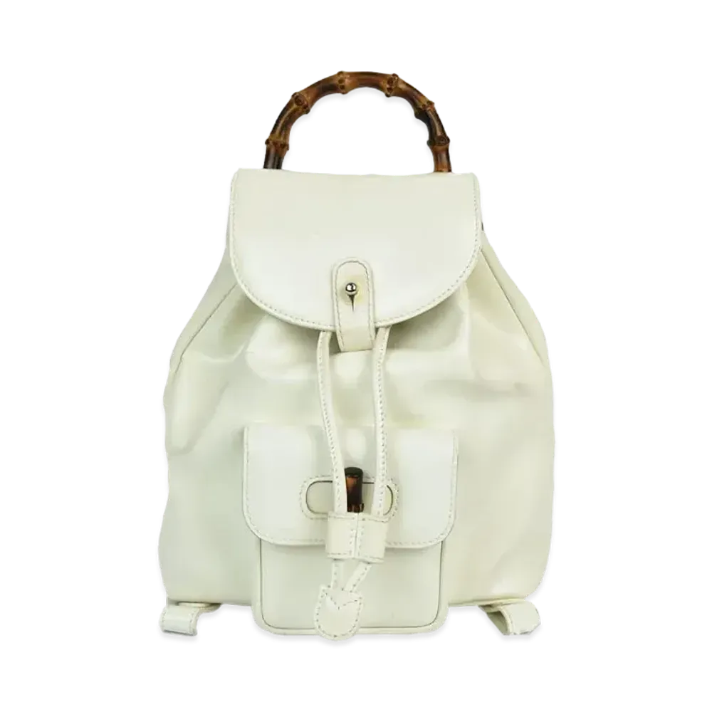 GUCCI Backpack Mini Bamboo Leather "White"