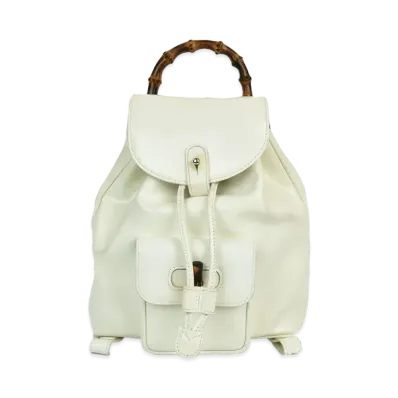 GUCCI Backpack Mini Bamboo Leather "White"