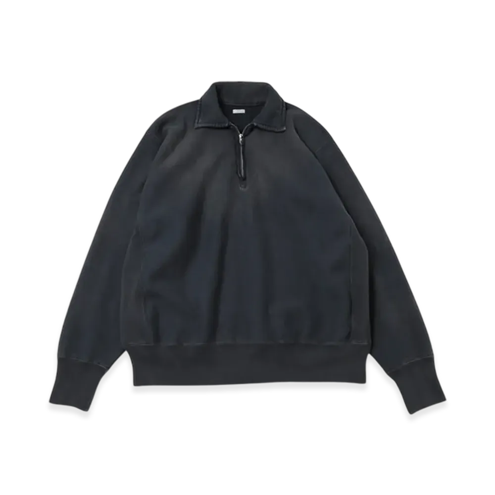 A.PRESSE Vintage Half Zip Sweatshirt "Black"