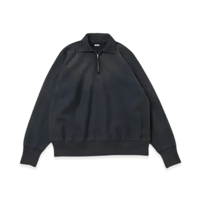 A.PRESSE Vintage Half Zip Sweatshirt "Black"