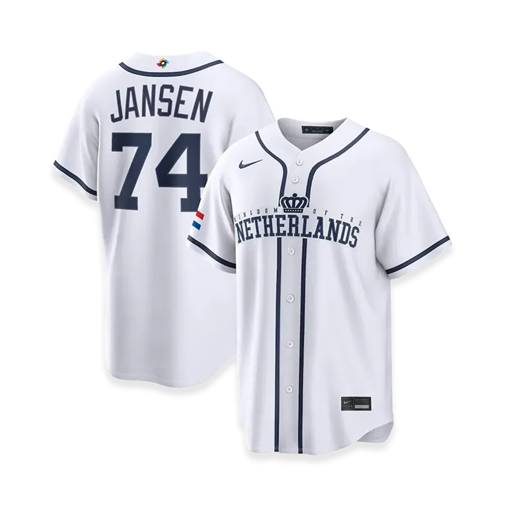 Nike 2026WBC World Baseball Classic Kenley Jansen Netherlands Baseball Home Stadium Jersey "White"