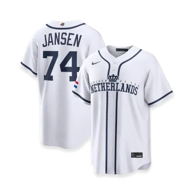 Nike 2026WBC World Baseball Classic Kenley Jansen Netherlands Baseball Home Stadium Jersey "White"