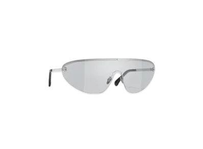 CHANEL Shield Sunglasses Metal "Silver Lenses/Light Gray"