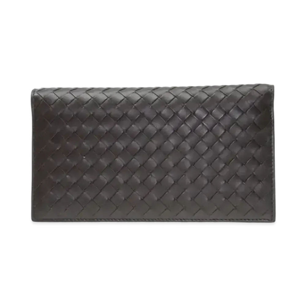 Bottega Veneta Intrecciato Calfskin Bi-fold Wallet "Ebano"