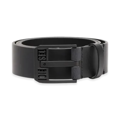 Diesel Bluestar Ii Leather Belt "Dark Gray"