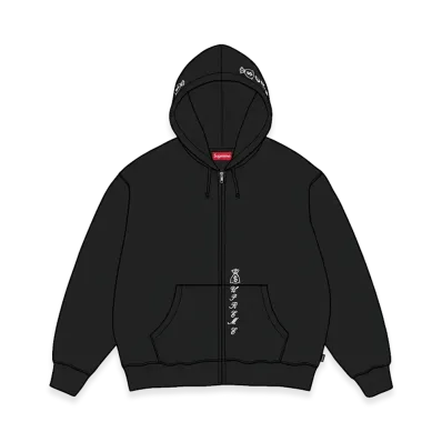 Supreme God Over Money Zip Up Hooded Sweatshirt "Black"