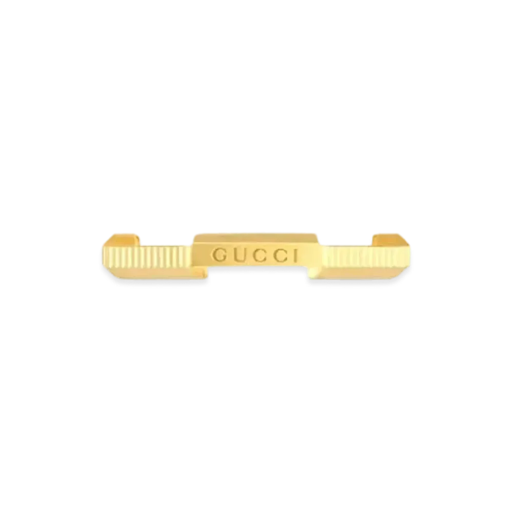 GUCCI Link To Love Striped Ring "Gold"