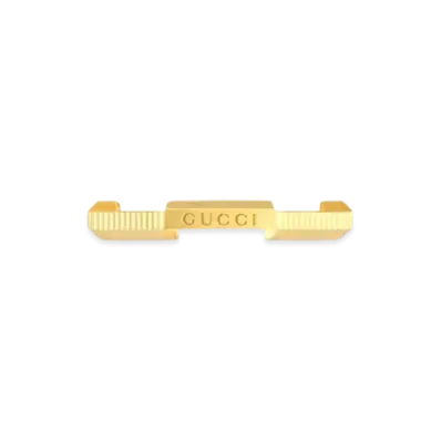 GUCCI Link To Love Striped Ring "Gold"