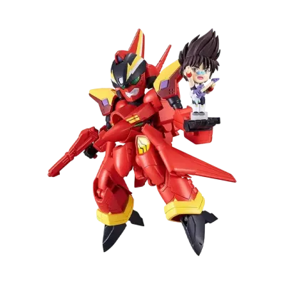 BANDAI "TINY SESSION" -Macross 7- VF-19 CUSTOM FIRE VALKYRIE with BASARA NEKKI