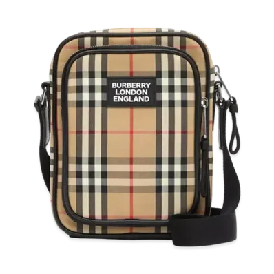 BURBERRY Vintage Check and Leather Crossbody Bag "Archive Beige"