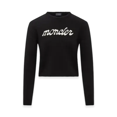 MONCLER Embroidered Logo Wool & Cashmere Sweater "Black"